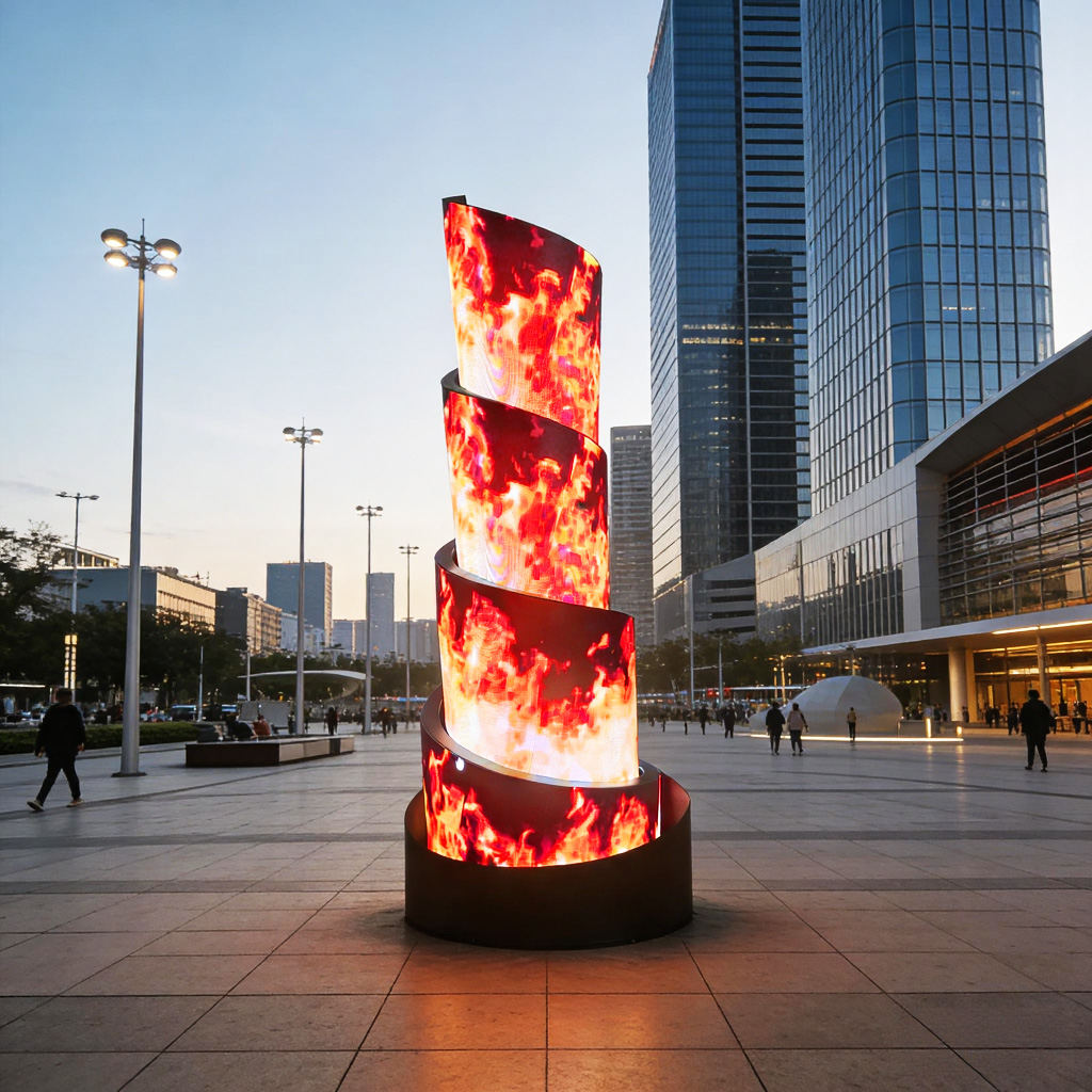 Torch Shape Curved LED Video W