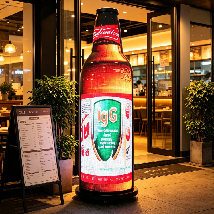 Creative Beer Bottle Led Video Screen